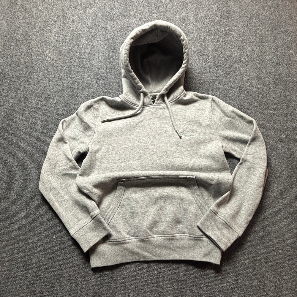 Superdry Orange Label Mens Small Grey Marl Fleece Lined Pullover Hoodie